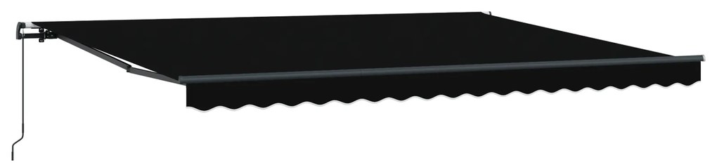 vidaXL Χειροκίνητη Ανασυρόμενη Τέντα Μαύρη 450x300 cm