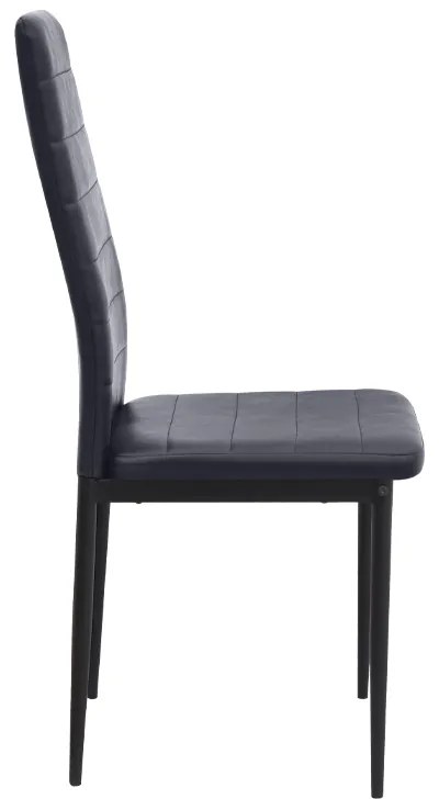 Καρέκλα τραπεζαρίας Rosa Megapap μαύρο PU - μεταλλικό μαύρο πόδι 40x52x96εκ.