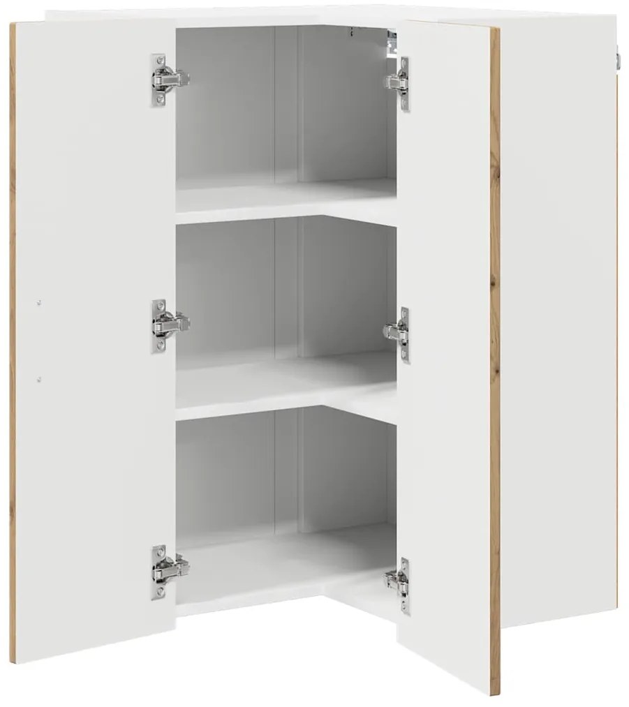 vidaXL Κρεμαστό ντουλάπι κουζίνας με ράφι Artisan Oak 57 x 57 x 80 εκ.