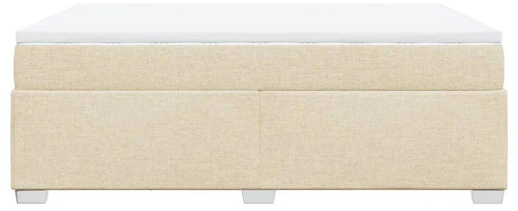 Κρεβάτι Boxspring με Στρώμα Κρεμ 160x200 εκ. Υφασμάτινο - Κρεμ