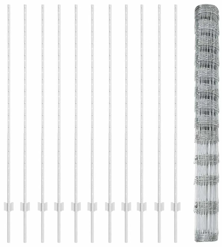 vidaXL Τεντώτο με στήριγμα Ασημί 1,5 x 25 m Ατσάλι