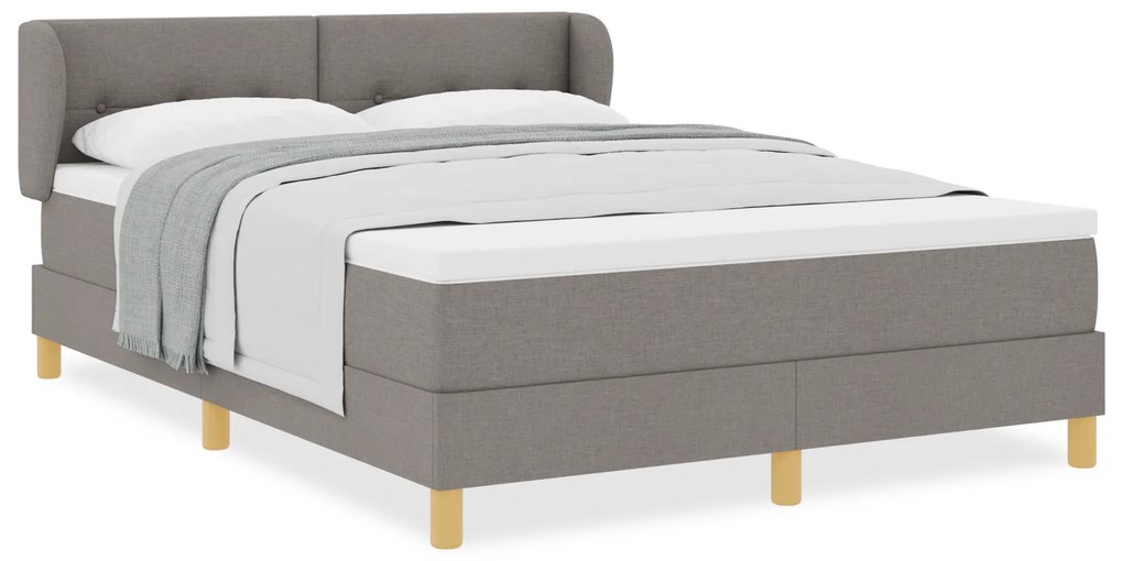 vidaXL κρεβάτι Box Spring με στρώμα  - Ταμπά, 140x190 εκ., Υφασμα