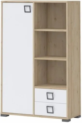 Ντουλάπι Riddle 1D2S plus-Δρυς-Λευκό - 86.00Χ37.00Χ134.00cm