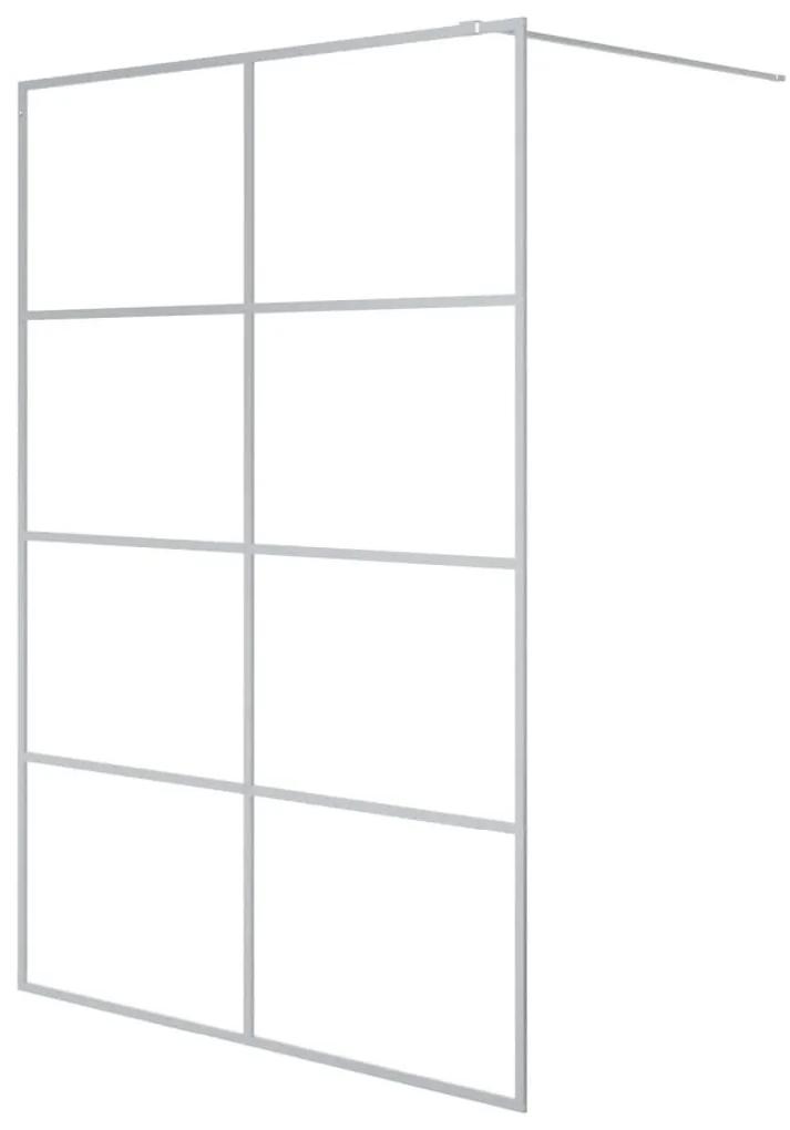 Διαχωριστικό Ντουζιέρας Ασημί 140 x 195 εκ. Διάφανο Γυαλί ESG - Ασήμι