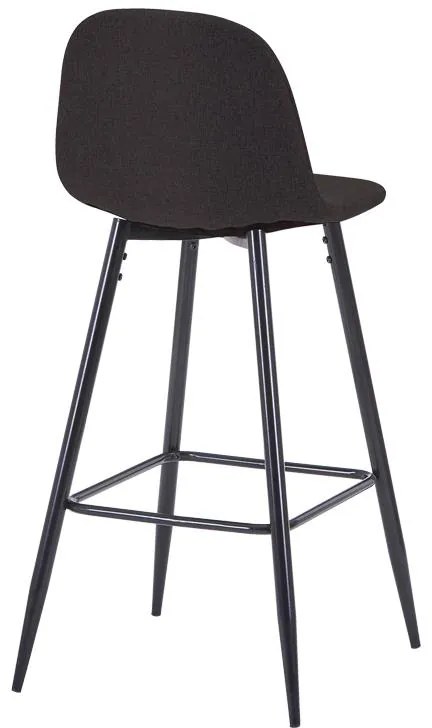 Σκαμπό μπαρ μεσαίου ύψους Bella ανθρακί ύφασμα-πόδι μαύρο μέταλλο 41x47x93εκ 4αδα 41x47x93 εκ.