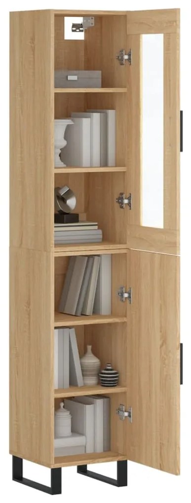 vidaXL Μπουφές Sonoma δρυς 34,5 x 34 x 180 εκ. από Επεξεργασμένο Ξύλο