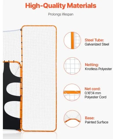 VEVOR 12x9 ft 3-IN-1 Lacrosse Goal Net with Backstop Target Rebounder Equipment