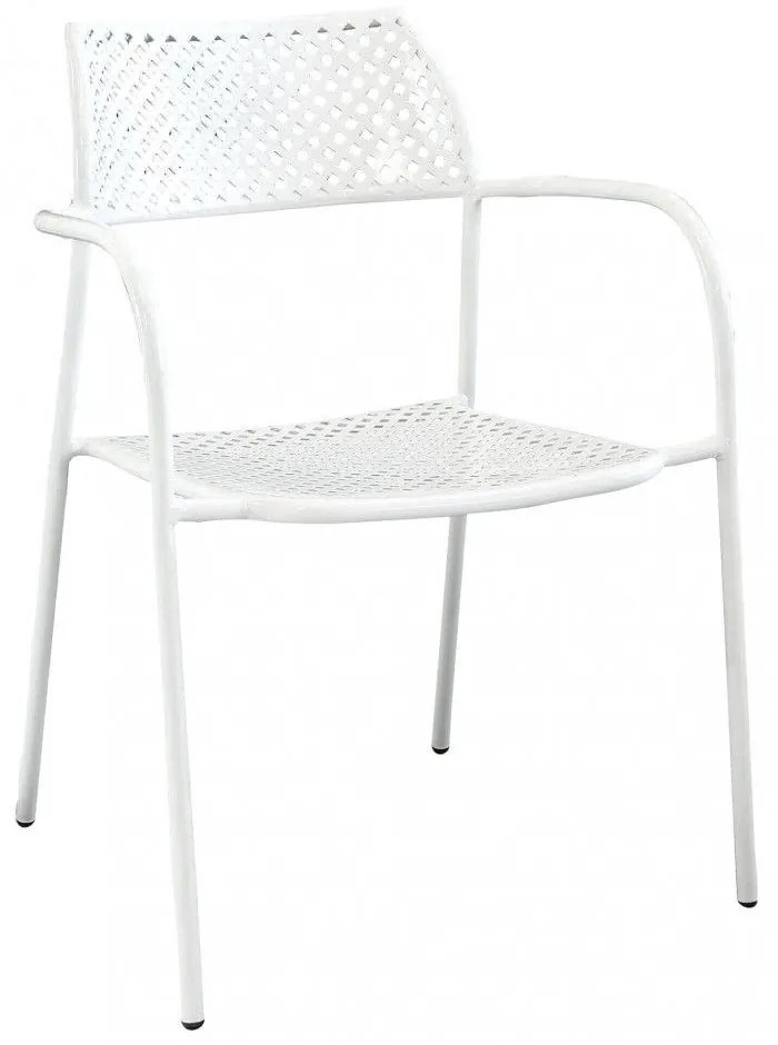 Πολυθρόνα Κήπου ArteLibre SOBEK Λευκό Μέταλλο 55x57x76cm