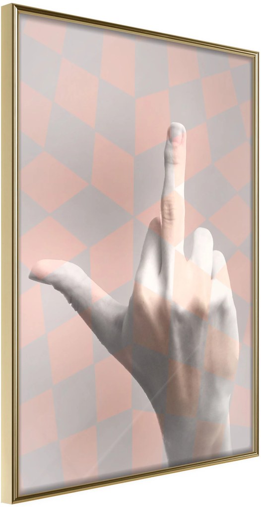 Αφίσα - Middle Finger - 20x30 - Χρυσό - Χωρίς πασπαρτού