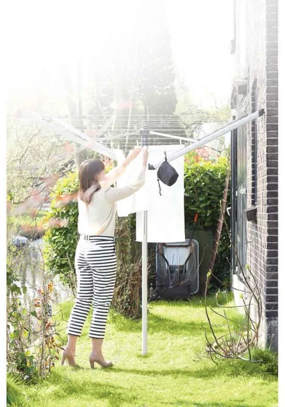 Brabantia Lift-O-Matic για εξωτερικούς χώρους 90300270, 60 m, Ρυθμιζόμενο ύψος, Μεταλλική ακίδα εκσκαφής, Θήκη, Ανθεκτικό στη διάβρωση, Inox