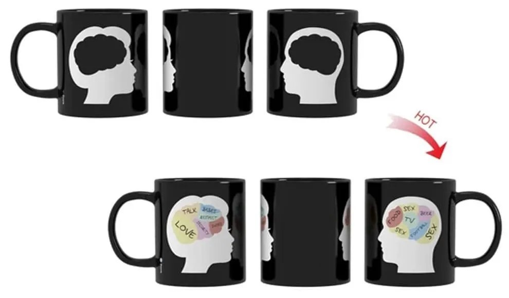Μαγική Κούπα HM1039 Woman VS Man Black Fisura Porcelain