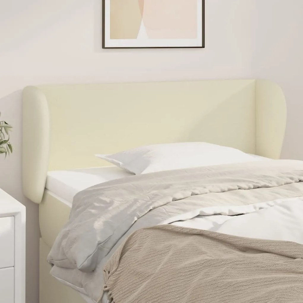 vidaXL Κεφαλάρι με Πτερύγια Κρεμ 83x23x78/88 εκ. Συνθετικό Δέρμα