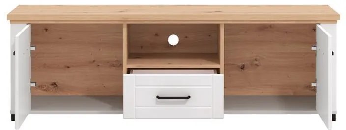 Έπιπλο Τηλεόρασης Valencia TV 150 Λευκό - Artisan Oak - Λευκό Μάτ 147x41x47,5 εκ. 147x41x47.5 εκ.