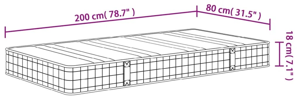 ΣΤΡΩΜΑ ΜΕ BONNELL SPRINGS ΜΕΣΑΙΑ ΣΚΛΗΡΟΤΗΤΑ 80X200 ΕΚ. 372927