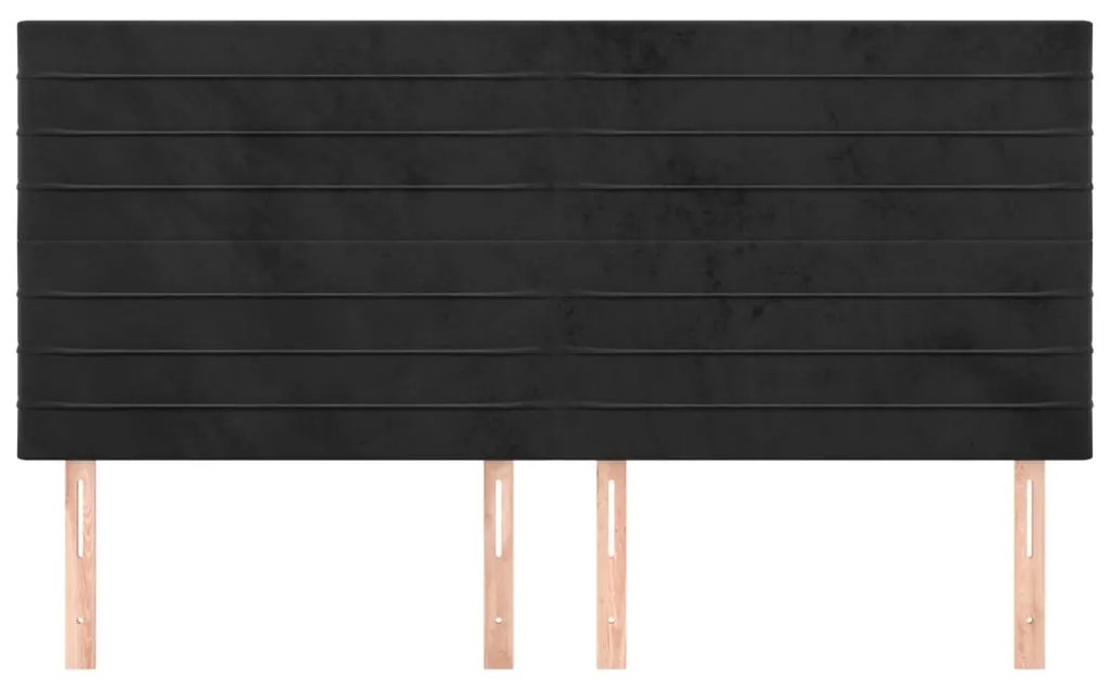 vidaXL Κεφαλάρι Μαύρο Βελούδινο 160x5x118/128 εκ.