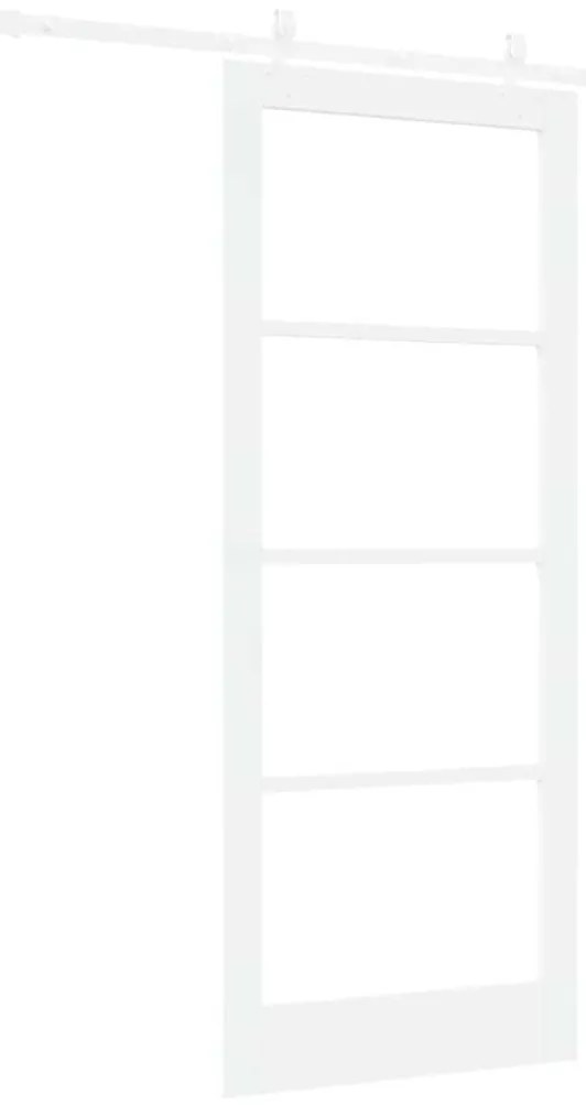 vidaXL Συρόμενη Πόρτα Χειροκίνητος Λευκό 86 x 211 cm Ξύλο και μέταλλο