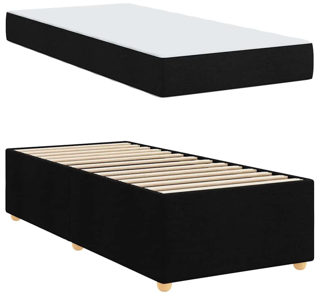 vidaXL Σκελετός κρεβατιού με στρώμα Μαύρο 100 x 200 cm ύφασμα
