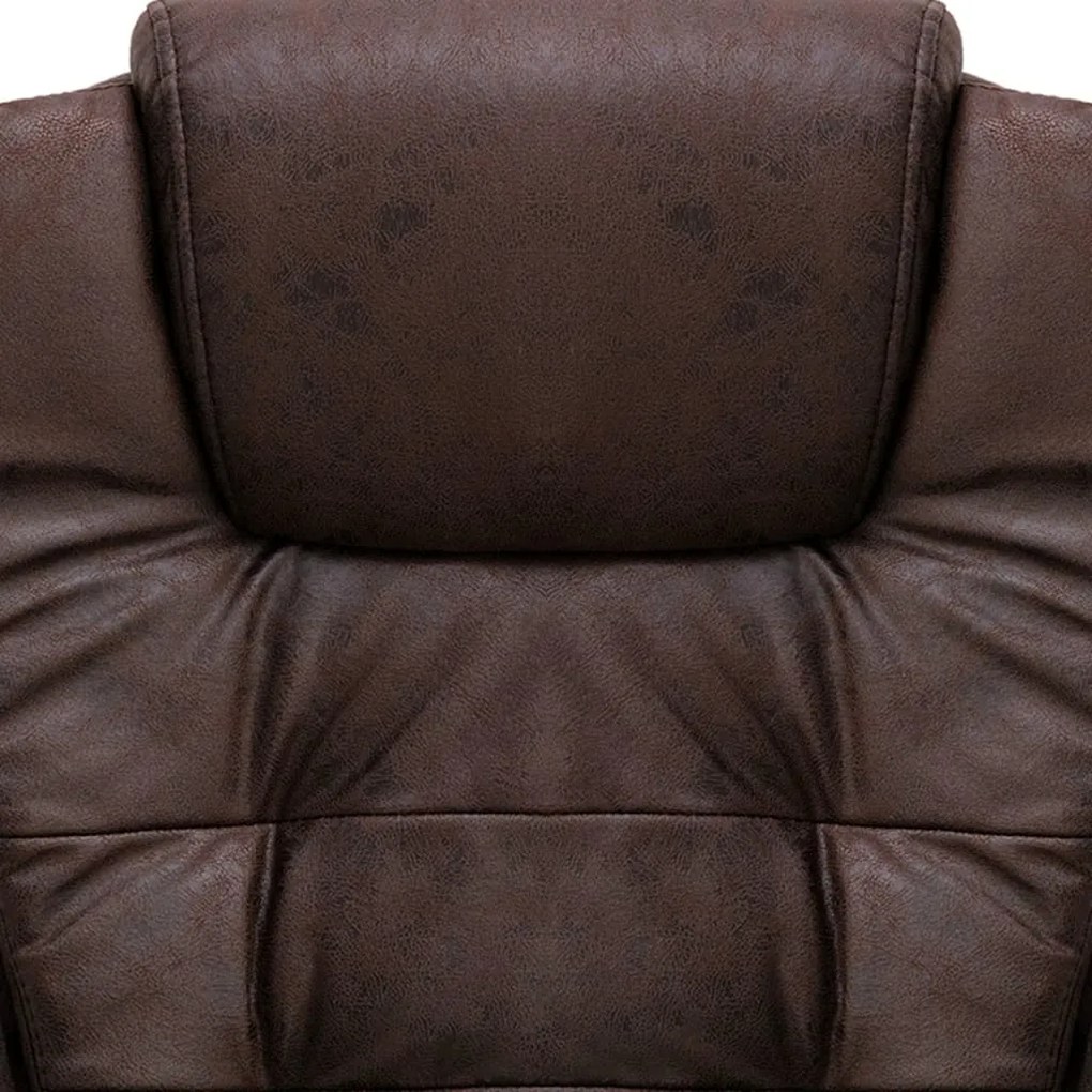 vidaXL Πολυθρόνα Γραφείου Σκούρο Καφέ από Γνήσιο Δέρμα