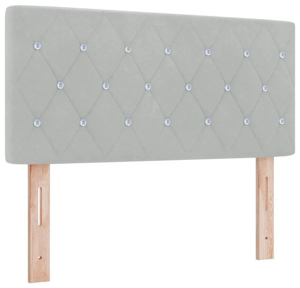 vidaXL Βελούδινο Κεφαλάρι Argyle Ανοιχτό γκρι 90 cm Βελούδο