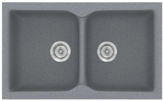 Sanitec Classic 340 Metallic Silver Ένθετος Νεροχύτης 80cm