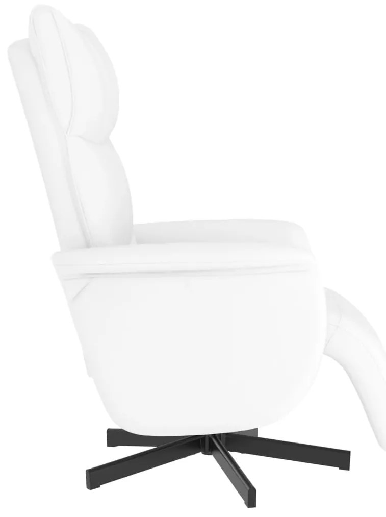 vidaXL Πολυθρόνα Ανακλινόμενη με Υποπόδιο Λευκή από Συνθετικό Δέρμα