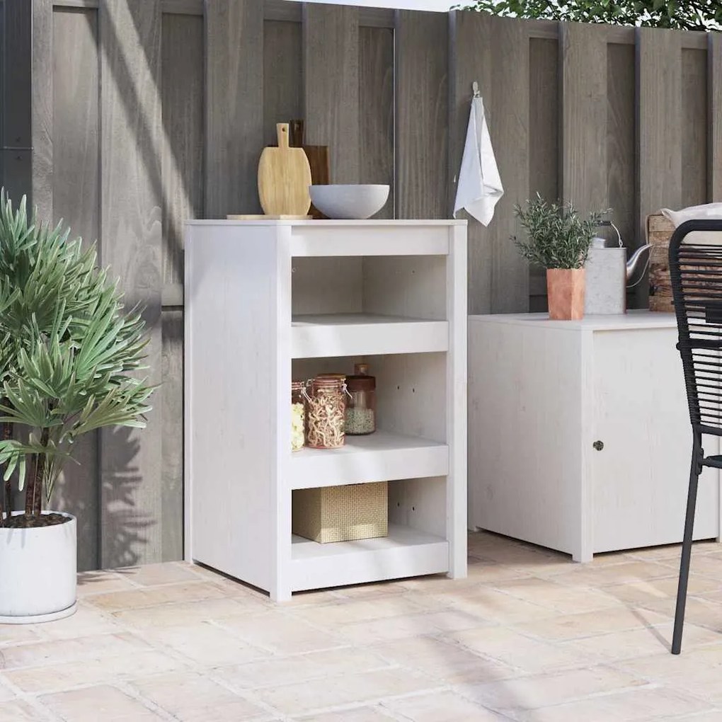 vidaXL Ντουλάπα Κουζίνας Λευκό 55 x 55 x 92 cm Μασίφ ξύλο πεύκου