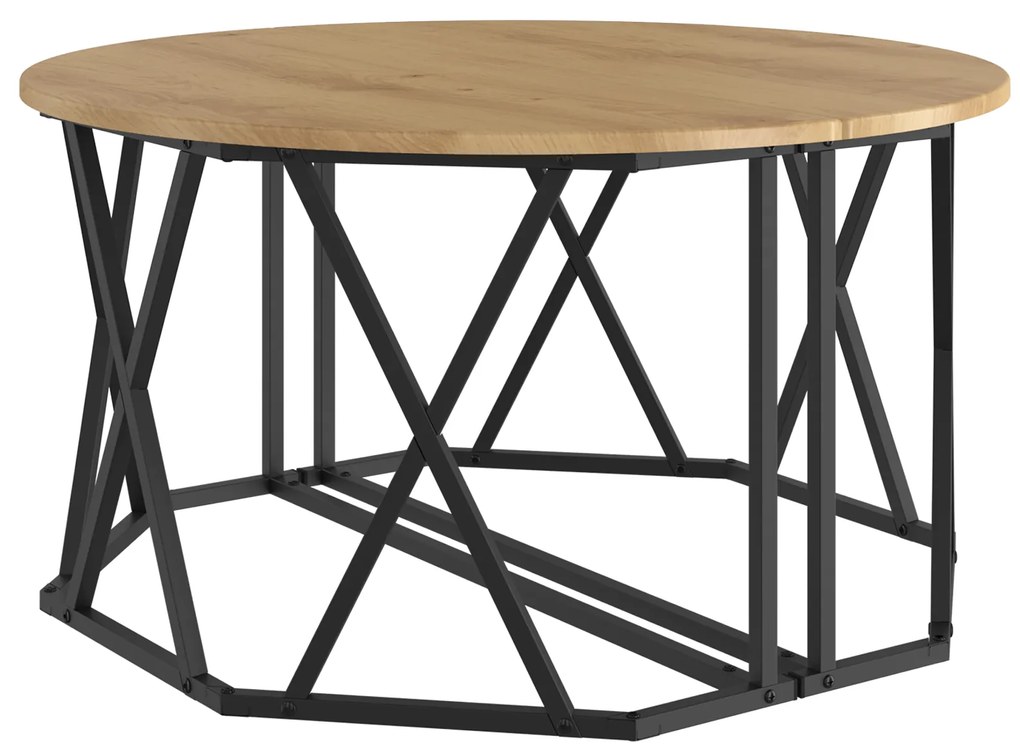 vidaXL Τραπεζάκι Καφετέριας Artisan Oak 31.5x31.5x16.5 ίντσες Φτιαγμένο από Κυκλική Ξυλαπορρίμματα