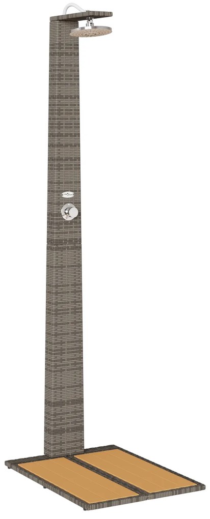vidaXL Ντους Κήπου  Γκρι 60x80x214 εκ Πολυ Ρητίνη