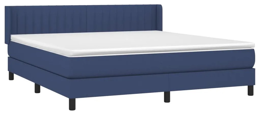 Κρεβάτι Boxspring με Στρώμα Μπλε 180x200 εκ. Υφασμάτινο 3129895