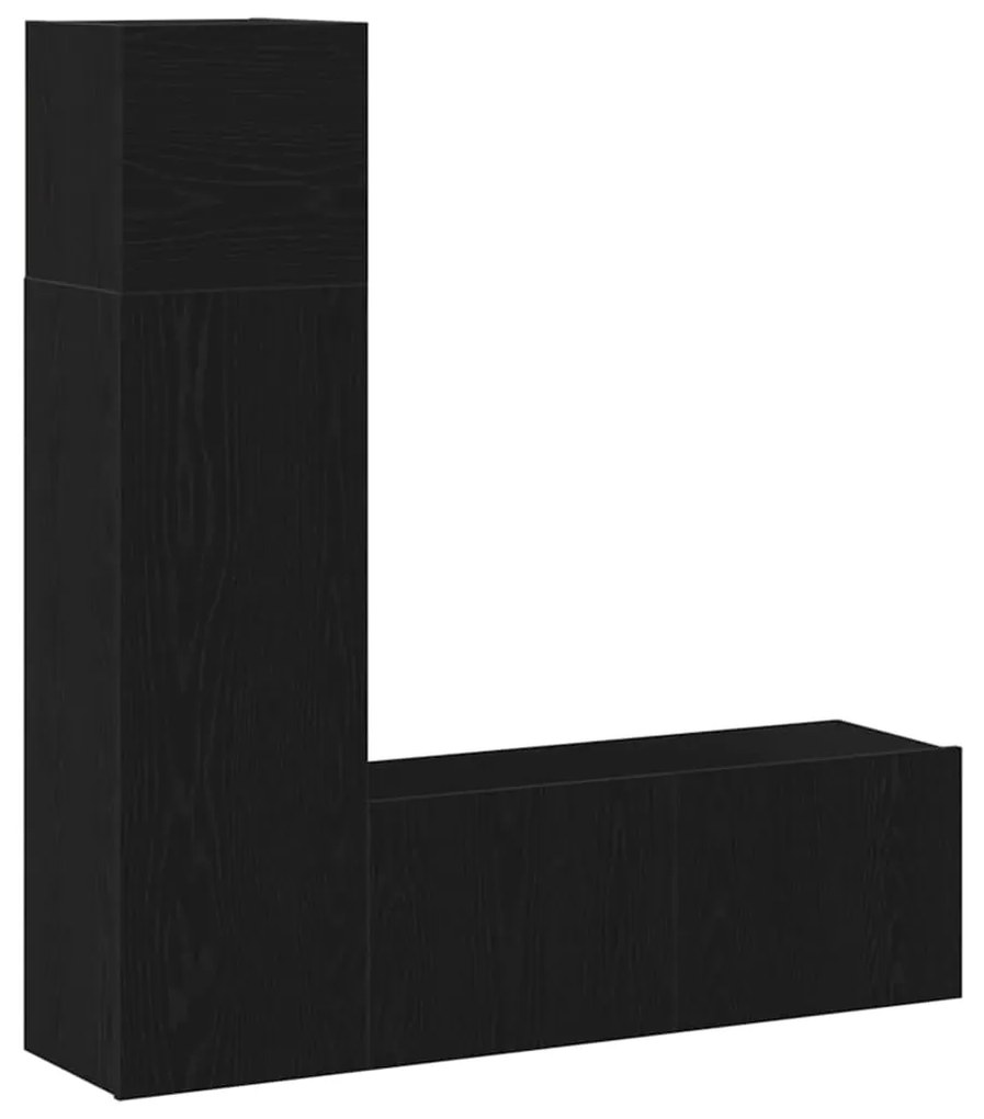 vidaXL Σετ επίπλου τηλεόρασης 3 pcs Μαύρη δρυς 130.5 x 30 x 140 εκ