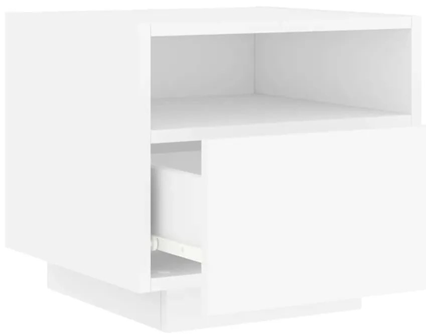 vidaXL Κομοδίνο με Φώτα LED Λευκό 40 x 39 x 37 εκ.
