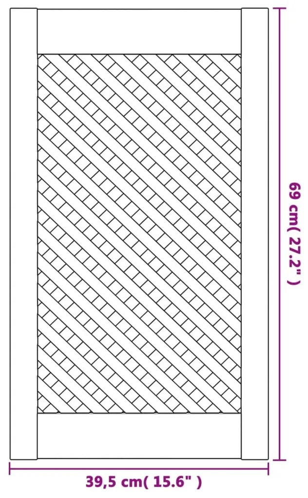 vidaXL Πορτάκια με Πλέγμα 2 Τεμ. 39,5x69 εκ. από Μασίφ Ξύλο Πεύκου