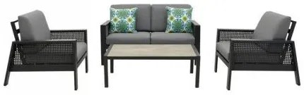 ΣΕΤ ΚΗΠΟΥ 4 ΤΕΜΑΧΙΩΝ Fylliana Alabama ΓΚΡΙ ΧΡΩΜΑ 140x86x74εκ 378-124-039