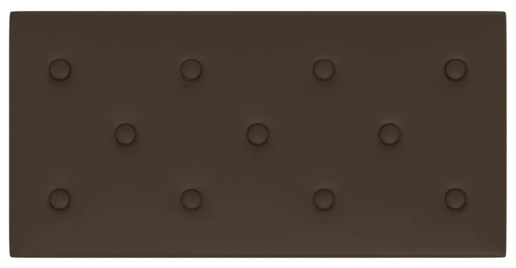 Πάνελ Τοίχου 12 τεμ. Καφέ 60 x 30 εκ. 2,16 μ² Συνθετικό Δέρμα - Καφέ