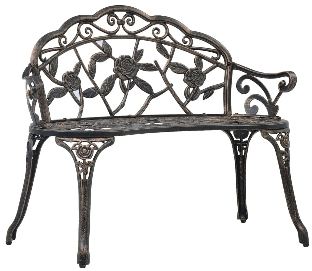 vidaXL Παγκάκι Bistro Μπρονζέ 100 εκ. από Χυτό Αλουμίνιο