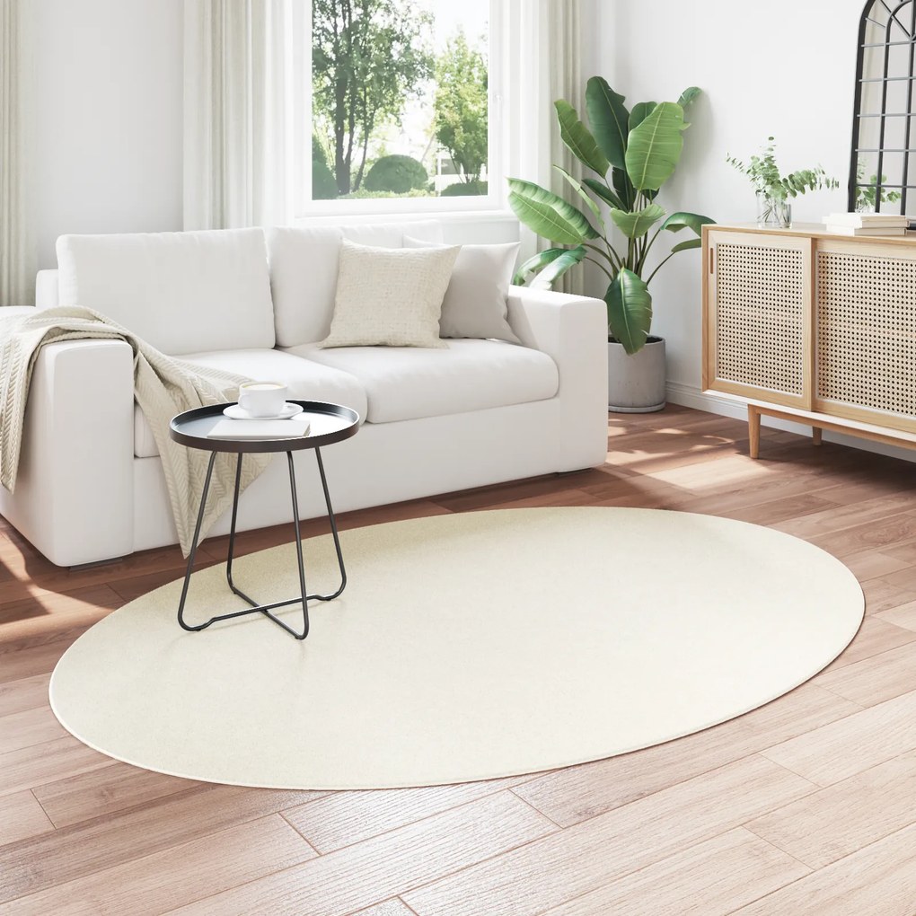 vidaXL Χαλί "HUARTE" Κρεμ 140x200 εκ. Ωοειδές