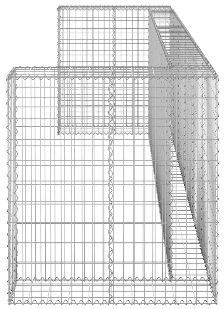 vidaXL Συρματοκιβώτιο Τοίχος για Κάδους 325x100x110 εκ Γαλβαν. Χάλυβας