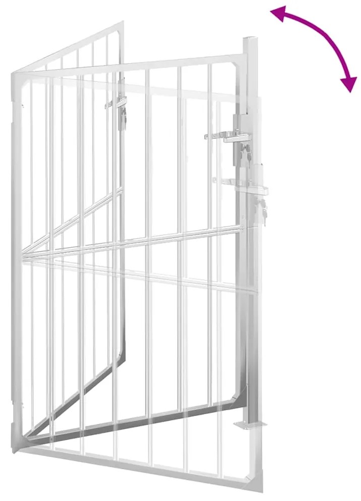 vidaXL Πόρτα Περίφραξης Κήπου 85x145 εκ. από Ανοξείδωτο Ατσάλι