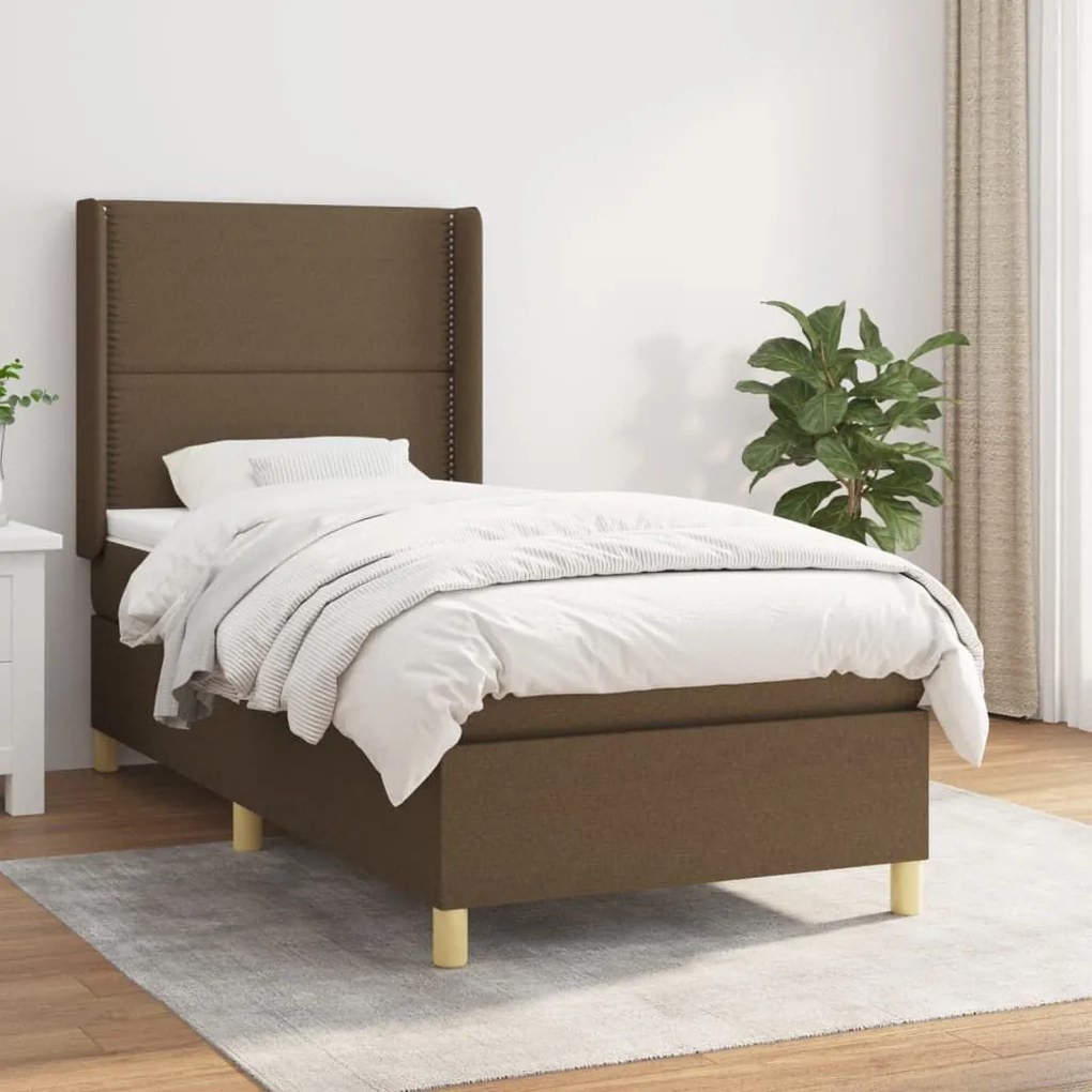 ΚΡΕΒΑΤΙ BOXSPRING ΜΕ ΣΤΡΩΜΑ ΣΚΟΥΡΟ ΚΑΦΕ 90X190 ΕΚ. ΥΦΑΣΜΑΤΙΝΟ 3131876