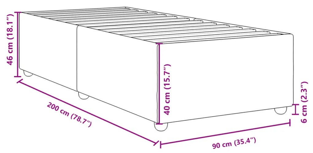 Πλαίσιο Κρεβατιού Taupe 90x200 εκ. Υφασμάτινο - Μπεζ-Γκρι