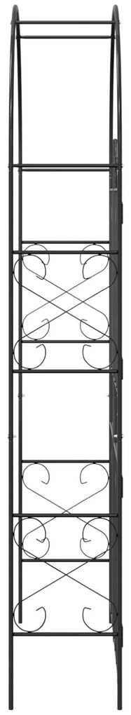 vidaXL Κήπος Αψίδα Μονόχρωμο Μαύρο 115 x 37 x 226 εκ