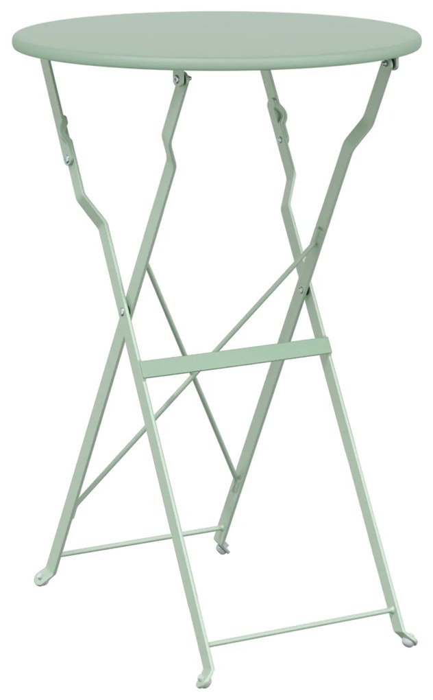 vidaXL Folding Garden Table Light Mint Ø50x71 cm Steel