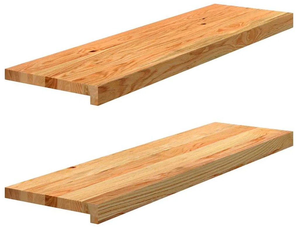 vidaXL Πατάκια Σκάλας 2 τεμ. Ανοιχτό Καφέ 90x25x2 cm Ξύλο Δρυός