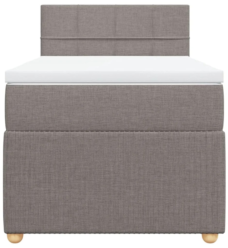 vidaXL Κρεβάτι Boxspring με Στρώμα Taupe 90x190 εκ.Υφασμάτινο