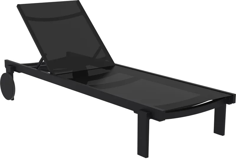 CASABLANCA ΞΑΠΛΩΣΤΡΑ BLACK/BLACK ΑΛΟΥΜ-ΠΟΛ/ΝΙΟΥ SIESTA 74X190X31εκ.