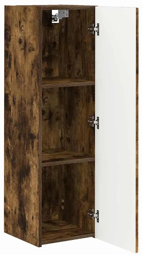 vidaXL Ντουλάπι Τηλεόρασης Τοίχου Επιτοίχιο 2 pcs Καπνιστό Δρύς