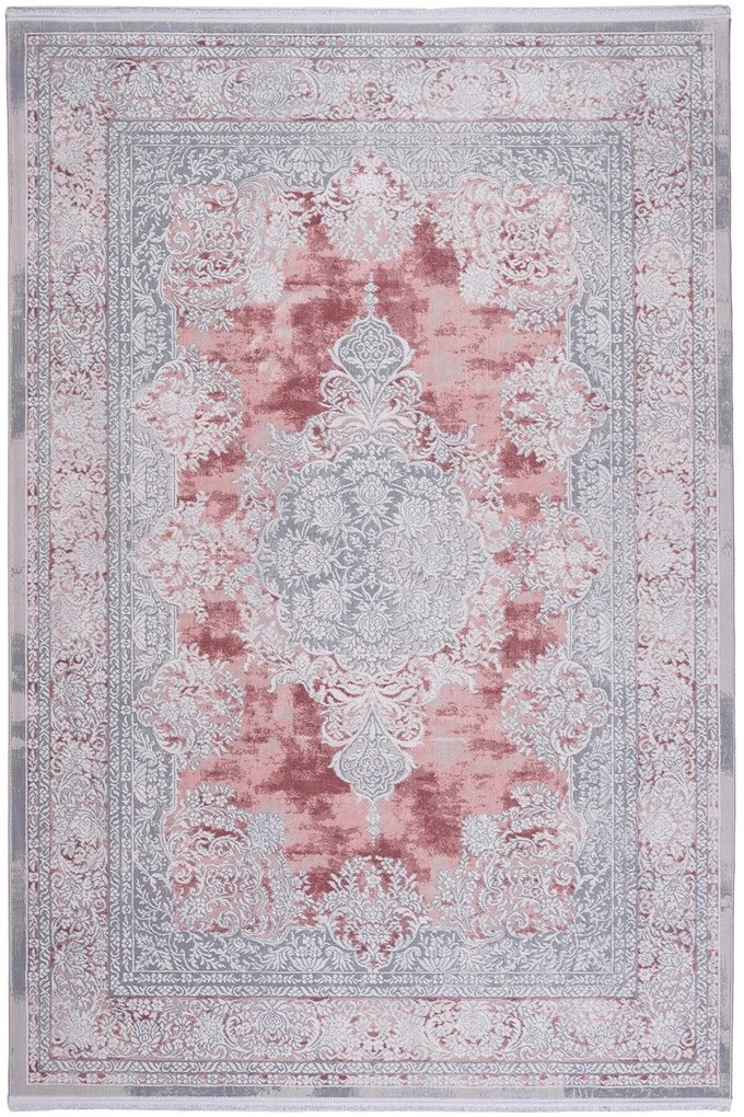 Χαλί Naf Naf Lucidi E0145 055 Grey-Red Βιοκαρπέτ 200X290cm