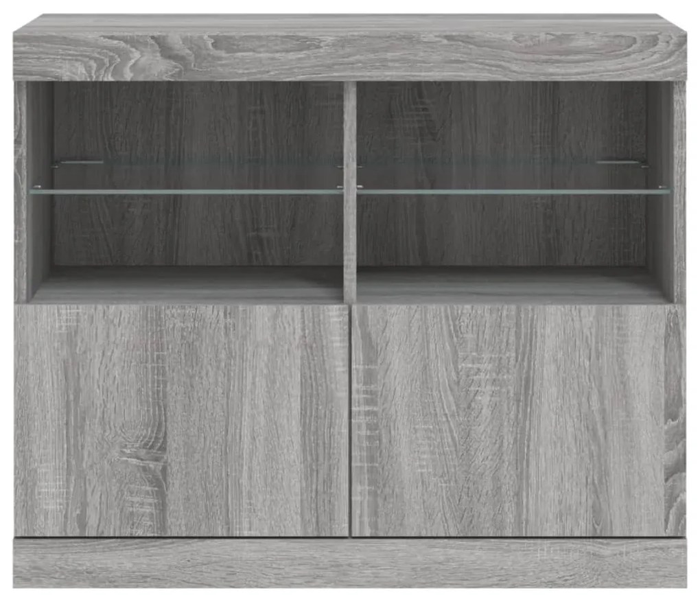 vidaXL Μπουφές με LED Γκρι Sonoma 81 x 37 x 67 εκ.