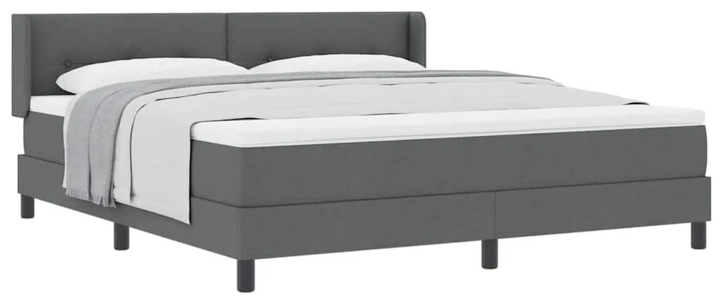 vidaXL Κρεβάτι box spring με στρώμα με στρώμα Σκούρο γκρι 180 x 200 cm