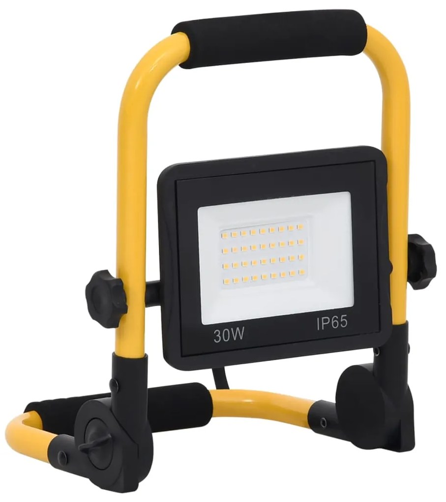 vidaXL Προβολέας LED με Λαβή Θερμό Λευκό 30 W